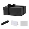PACKGILO 1PCS Black Gift Box with Ribbon 9.5x7x4 Inches，Sturdy Gift