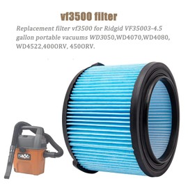 2 Pack Replacement VF3500 Filter For Ridgid Wet Dry Shop Vac 3-4.5 Gallon Vacuums，3-Layer Filters For WD4050, WD3050, WD4080, WD4522, 4000RV, 4500RV Vacuum Ridgid