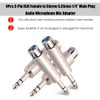 4Pcs 3-Pin Silver XLR Female to Stereo 6.35mm 1/4 Inch