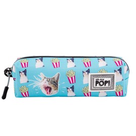Oh My Pop! Square Pet Pencil Case, turquoise, Square HS Pencil Case Angry Cat