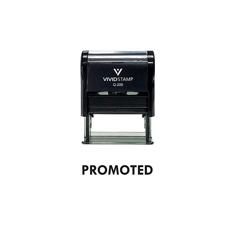 Promoted Self Inking Rubber Stamp (Black Ink) - Medium