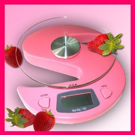 G&G KS-Rosa Digital Kitchen Scales 6000 g / 1 g Letter Scales Table Scales Pink