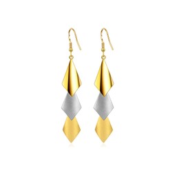 Long Dangle Earrings for Women - Rhombic Sequin Drop Earrings, Hypoallergenic Statement Drop Earrings Jewellery Gifts for Birthday Christmas