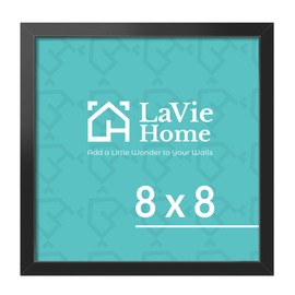 LaVie Home 8x8 Picture Frame for Wall Display, 8x8 Black Picture Frame with HD Plexiglas,8 x 8 Square Picture Frame 1 Pack, Display Frame for Vertical or Horizontal, Classic Collection