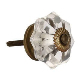 Perilla Home Set of 6 Crystal Knobs Decorative Glass Knobs for Home Kitchen Cabinet Hardware Cupboard Door Dresser Wardrobe and Drawer Pulls (Clear)