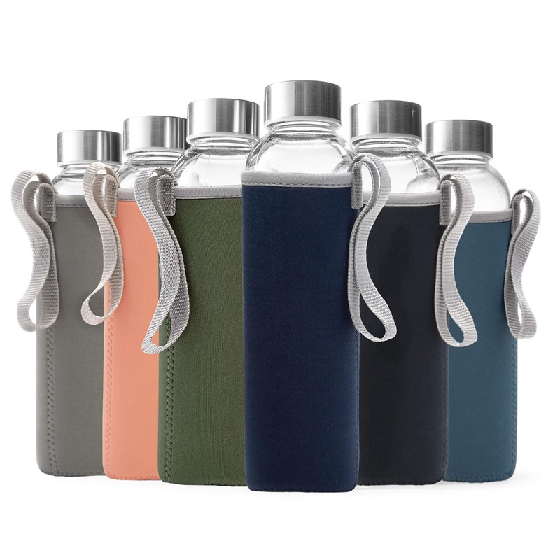 Epica glass bottles with lids – 18oz glass water bottles,
