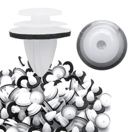 100pcs Car Trim Clips,Auto Body Fastener,Car Rivet Clip Kit,Universal Auto Bumper Fasteners Rivet Interior Trim Panel Retainers,White Plastic Fasteners for Car Boots,Interior Doors Car Trim Clips