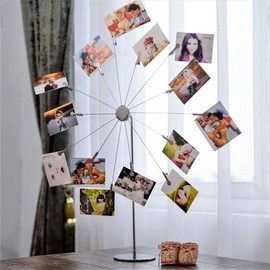 Desktop Photo Holder with Clips, 14-AST Tree Style Desktop Photo Holder/Memo Photo Holder/Card Holder Sky Wheel Romantic Design