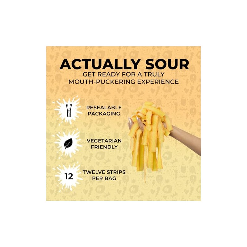 Sour Strips Flavored Sour Candy Strips, Deliciously Sour Chewy Candy