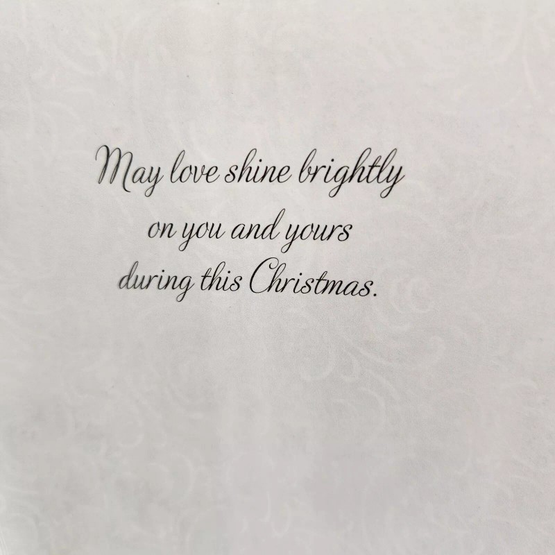 Lang One LANG Linen Gold Foil Christmas Card ANGEL OF
