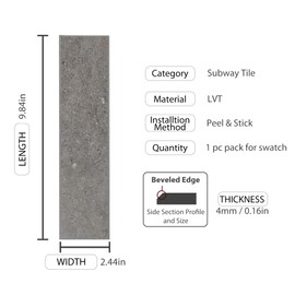 COLAMO Luxury Rock Grey Matte Faux Stone Peel and Stick Subway Tile,Self Adhesive Brick for Accent Wall Brick Tiles,Stick on Backsplash for Living Room,Bedroom,Bathroom,Fireplace,Kitchen