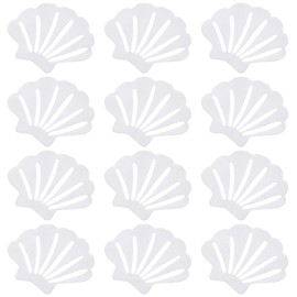 TOPBATHY 12PCS Non-Slip Bathtub Stickers: Sea Shell Shaped Safety Shower Treads, Adhesive Appliques Bathroom Floor Decal, White Anti Slip Shower Strips