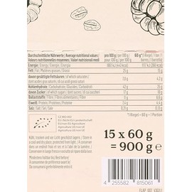 KoRo - Organic Flapjack Raspberry White Choc 15 x 60 g - Vegan & Gluten Free - High Fibre - Ideal Snack for in Between Meals