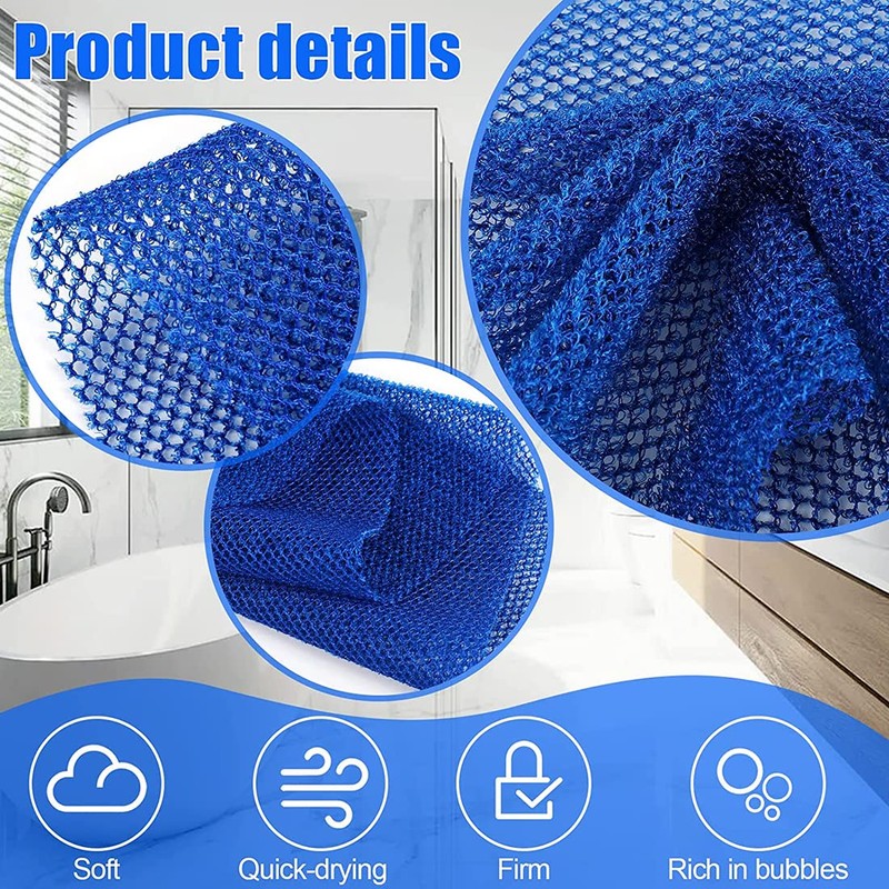 2 Pieces African Mesh, Body Scrub, Sponge Bath Exfoliating Shower