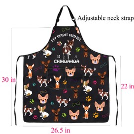 Chihuahua Apron Funny Chihuahua Gift for Chihuahua Lover Owner Spirit Animal Is a Chihuahua Cooking Kitchen Apron with Pocket
