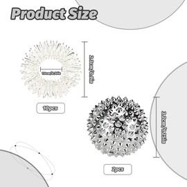 2 Stücke Magnetic Acupressure Balls & 10 Akupressur Ring 32 mm Durchmesser Skills für finger Stress Relief für Stress Relief Oder Massage (Sliver)