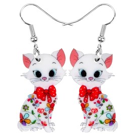 DOWAY Cute Acrylic Cat Earrings for Women Girls Fashion Animal Earrings Jewellery Charms Cat Gifts, Acrylic, No Gemstone