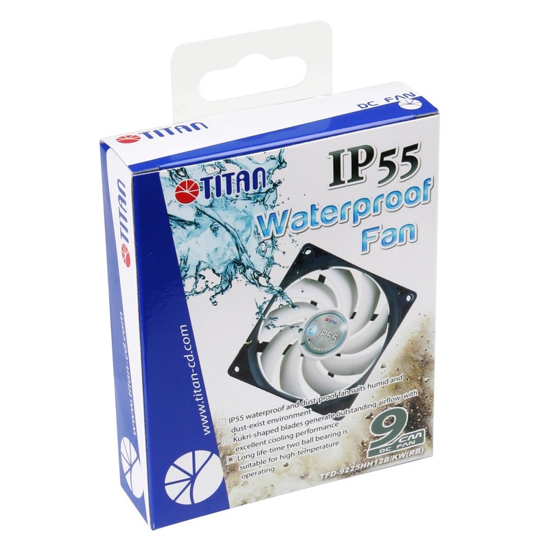 TITAN- 12V DC IP55 Waterproof/Dustproof Case Cooling Fan (90mm (2