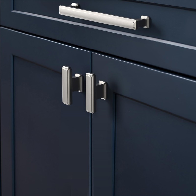 FURNIWARE Pack of 10 Drawer Pulls Brushed Nickel 96mm(3.75 Inch)