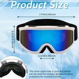 Youery Skibrillen, Skibrille mit Antibeschlag, Skibrille für Brillenträger, Helmkompatibel, Unisex, Outdoor-Aktivitäten, Wintersport-Brille mit Belüftung (B Farbe)