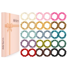 Mirlern 30 Pcs Small Hair Scrunchies for Women Girls, Elastic Hair Accessories Ponytail Holders, Colorful Hair Ties No Damage for Thick Thin Hair, Mini Hair Bands Comfortable (Multicolor Colors)