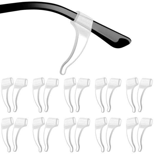 ROSENICE 20 Paar weiche Silikon Brillen Anti-Rutsch Ohrpolster (Transparent)