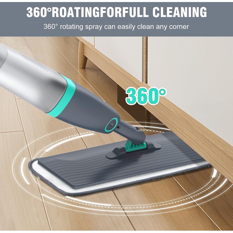 Spray Mop for Floor Cleaning, 600 ml Refillable Bottle, 3