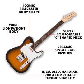 Fender Debut Collection? Telecaster?, Laurel Fingerboard, White Pickguard, 2-Color Sunburst