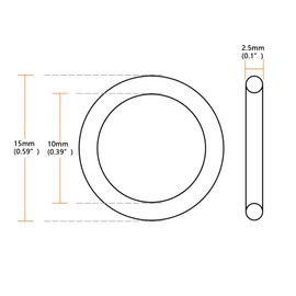 TA-VIGOR 10Pcs Nitrile Rubber O-Rings, 15mm OD 10mm ID 2.5mm Width Rubber Washers Spacer O-Rings Gasket kit, Metric Sealing Gasket for Hose, Faucet, Automotive, Plumbing