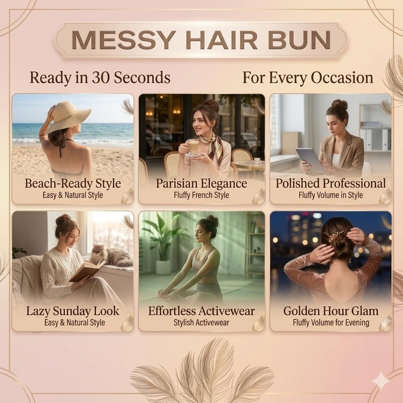 2PCS Small Cute Messy Bun Hair Piece for Thin Hair