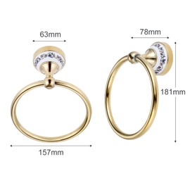 Towel Ring Towel Rack Antique Towel Hanger Toilet Bathroom Accessories Kitchen Bathroom Wall Hanging Golden with Screws 15.7cm