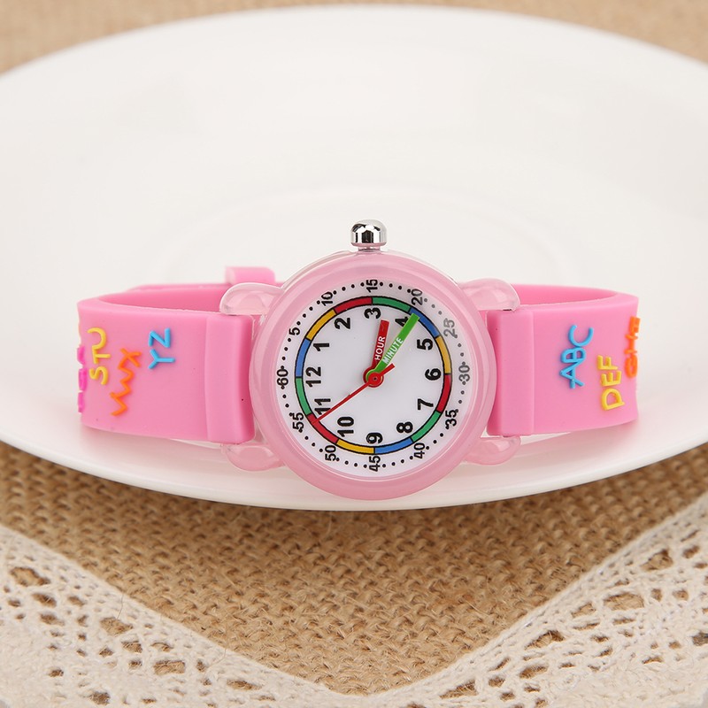 Kid Waterproof Cartoon Watch Letter Pattern Children Wrist Watch Time
