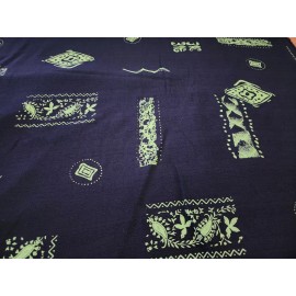 Design Collection Ethnic Print   Cotton Suiting Fabric Apparel Navy Blue Green