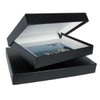 Archival Methods Onyx 9x12x2 Portfolio Box, 9.25x12.25, Black Buckram/White Lining