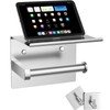 Tindbea Mega Size Toilet Paper Holder with Shelf + Towel