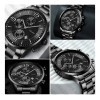 7pcs Reloj De Hombre Con Correa De Metal Con Fecha