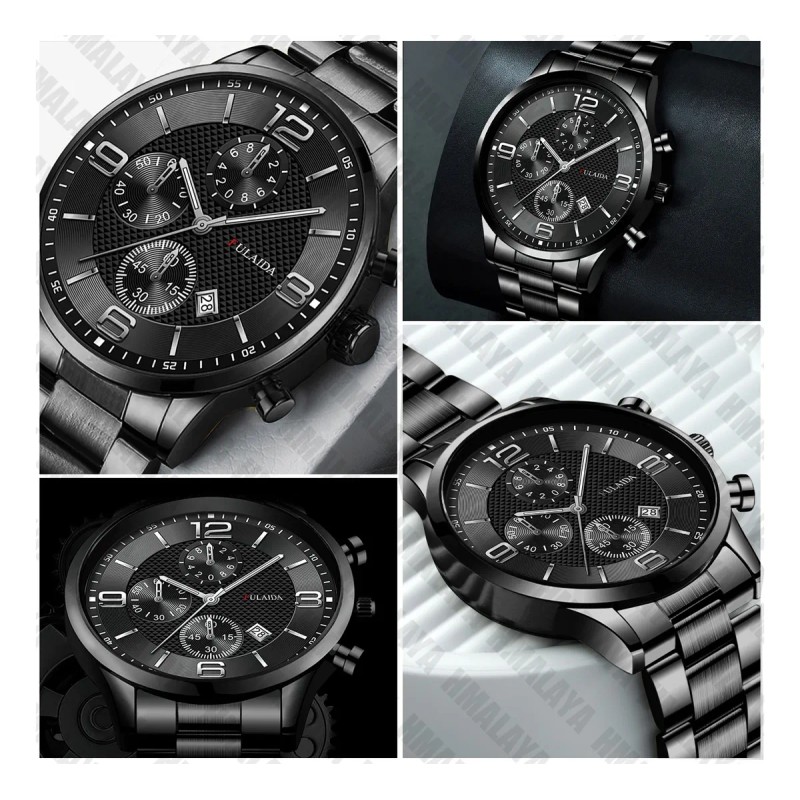 7pcs Reloj De Hombre Con Correa De Metal Con Fecha