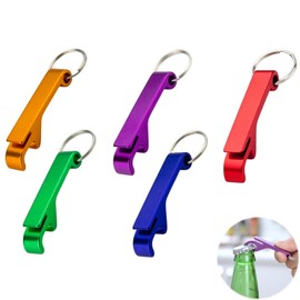 Lamkrtlp 5PCS Colorful Beer Bottle Openers, Premium Metal Keychain Bottle Opener, bottle Opener Keychain for Men, Women, Small and Practical, Easy to Carry, Open the Lids of Beer Bottle Easily
