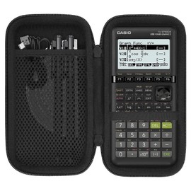 co2CREA Hard Case for Casio fx-9750GIII/fx-9860GIII/fx-9750GII/fx-7400GIII Graphing Calculators - Portable Storage with Mesh Pocket for Other Accessories (Black Case)