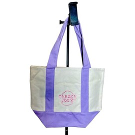 Trader Joe's Limited Edition Mini Pastel Canvas Lovely Lavender Tote Bag