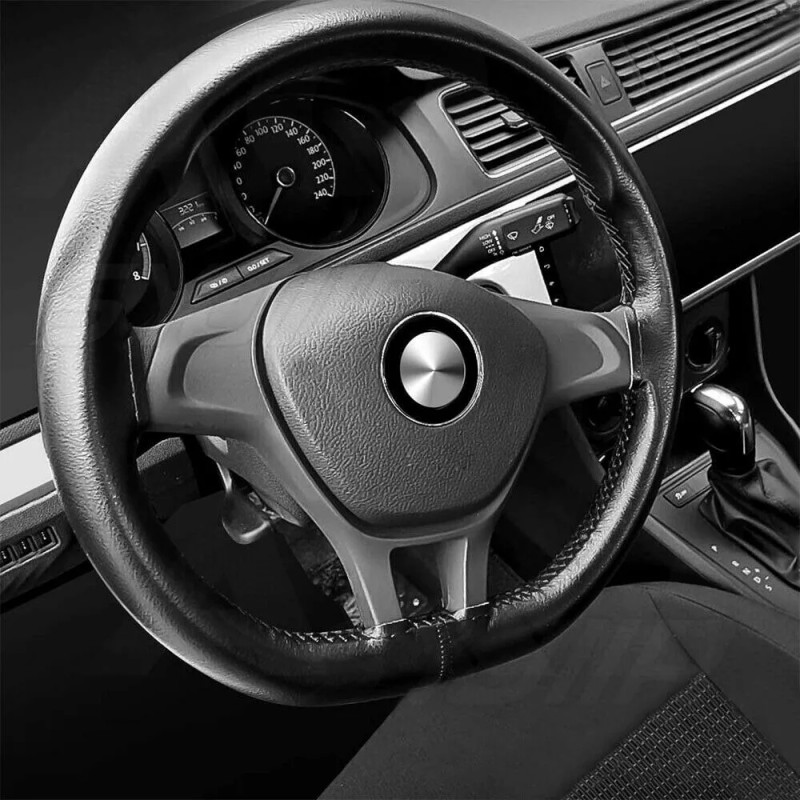 AQJ 15" Steering Wheel Cover Genuine Leather for Ford Fusion