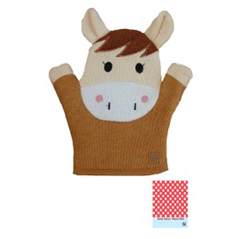 Horse Poney Shaped Bath Gloves Wash Mitt for Baby Toddler