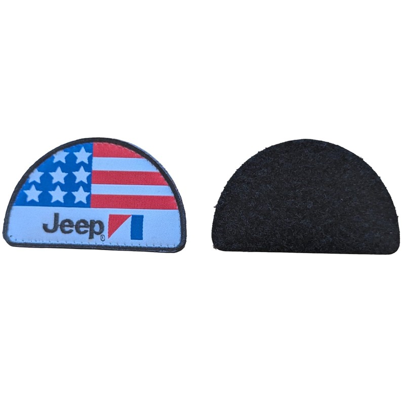 Jeep Vintage Flag Logo Embroidered 2-Piece Hook & Loop Patch