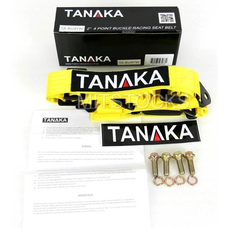 TANAKA 1 TANAKA UNIVERSAL YELLOW 4 POINT BUCKLE RACING SEAT