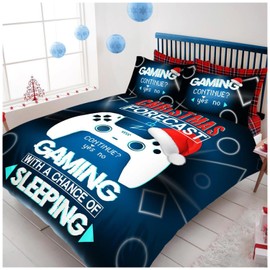 Game On Christmas Bedding - Breathable Xmas Single Duvet Bedding - Festive Girls Bedding - Multi
