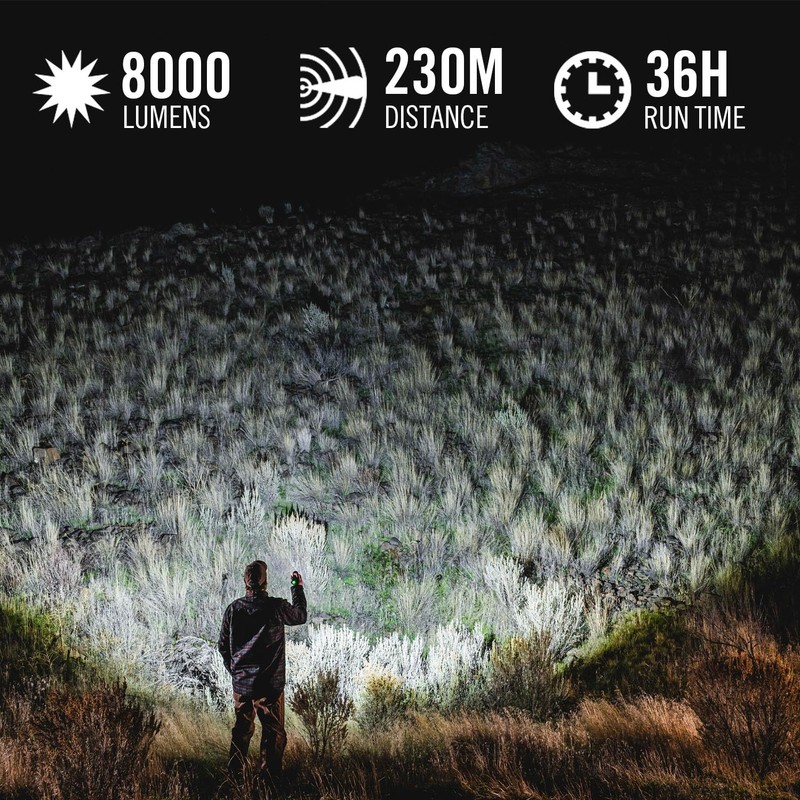 Coast XP40R 8000 Lumen Rechargeable Dual-Power LED Flashlight with POWERiQ™