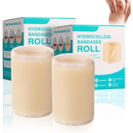 Hydrocolloid Roll, Para el Cuidado de Heridas, Hydrocolloid Bandages Roll, Flexible, Impermeable, Rápida Cicatrización, Aposito Hidrocoloide, Tamaño de Corte（2PCS, 1.5m*5cm）