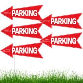 BLSUREFYX 5pcs Arrow Parking Signs with Stake 14.4"x5.5" Double Sided