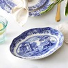 Spode Blue Italian Fluted Oval Dish 23 cm