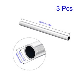 MACHSWON 3Pcs 6063 Aluminum Round Tube 8mm OD 6mm ID 100mm Length Seamless Straight Pipe Tubing for Home Industry DIY Crafts